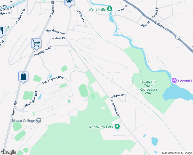 map of restaurants, bars, coffee shops, grocery stores, and more near 249 Coddington Road in Ithaca