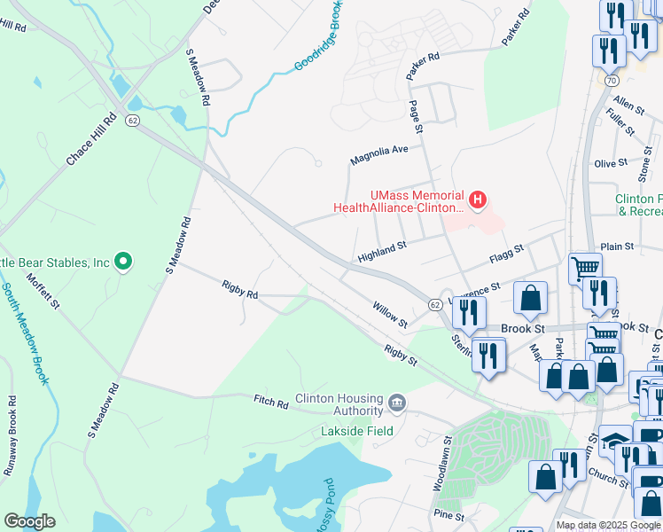 map of restaurants, bars, coffee shops, grocery stores, and more near 365 Sterling Street in Clinton