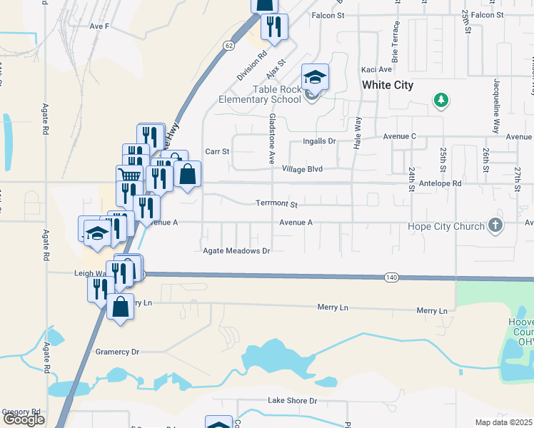 map of restaurants, bars, coffee shops, grocery stores, and more near 7515 Gladstone Avenue in White City