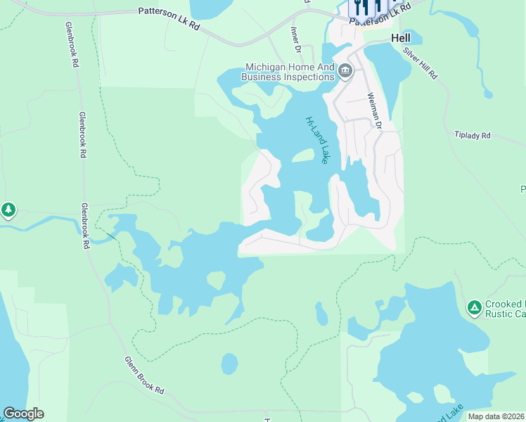 map of restaurants, bars, coffee shops, grocery stores, and more near 11935 West Shore Drive in Pinckney