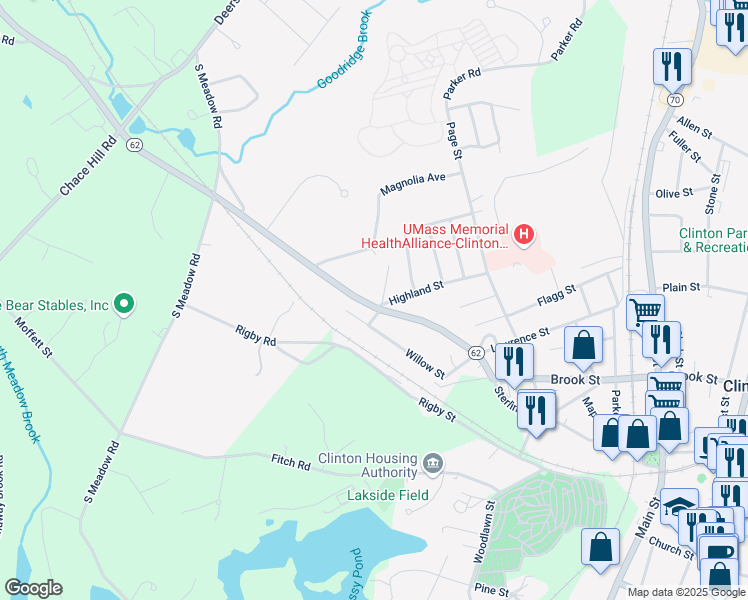 map of restaurants, bars, coffee shops, grocery stores, and more near 365 Sterling Street in Clinton