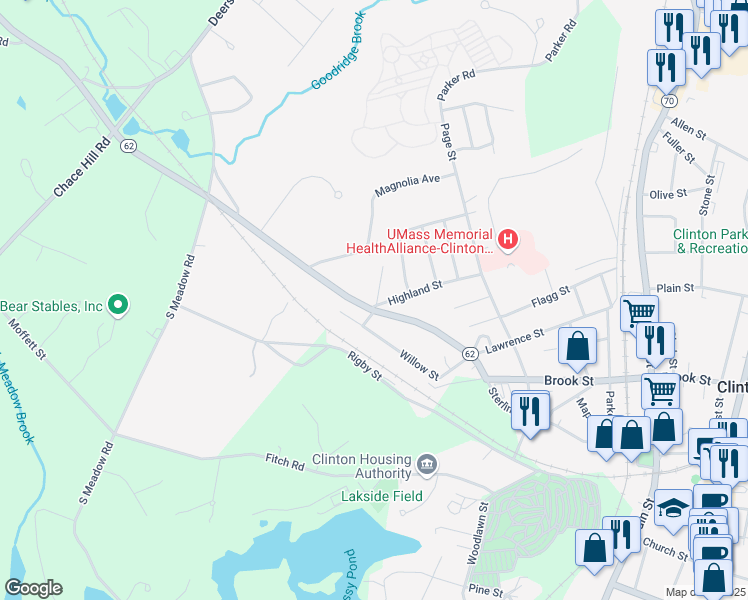 map of restaurants, bars, coffee shops, grocery stores, and more near 365 Sterling Street in Clinton