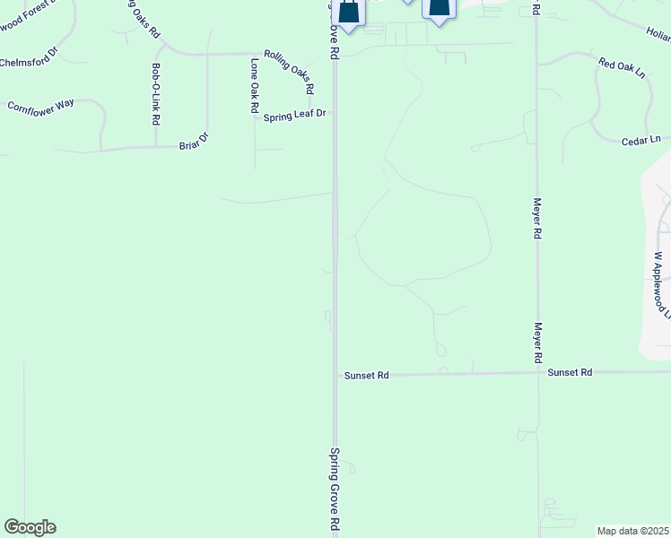 map of restaurants, bars, coffee shops, grocery stores, and more near Spring Grove Road in Spring Grove