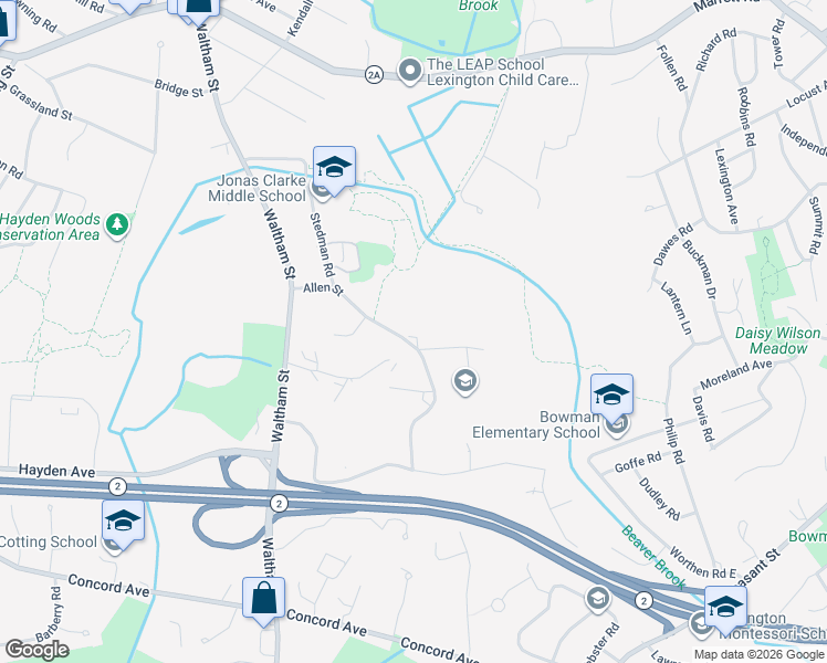 map of restaurants, bars, coffee shops, grocery stores, and more near 34 Allen Street in Lexington