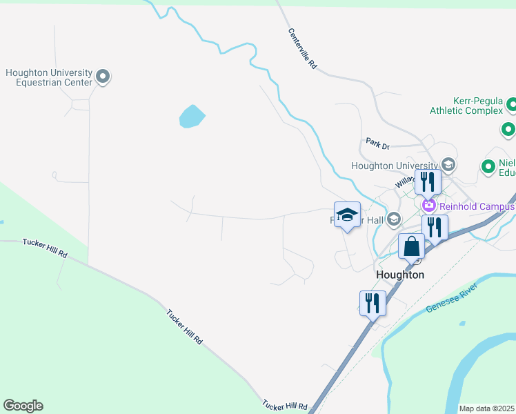 map of restaurants, bars, coffee shops, grocery stores, and more near 9876 Luckey Drive in Houghton