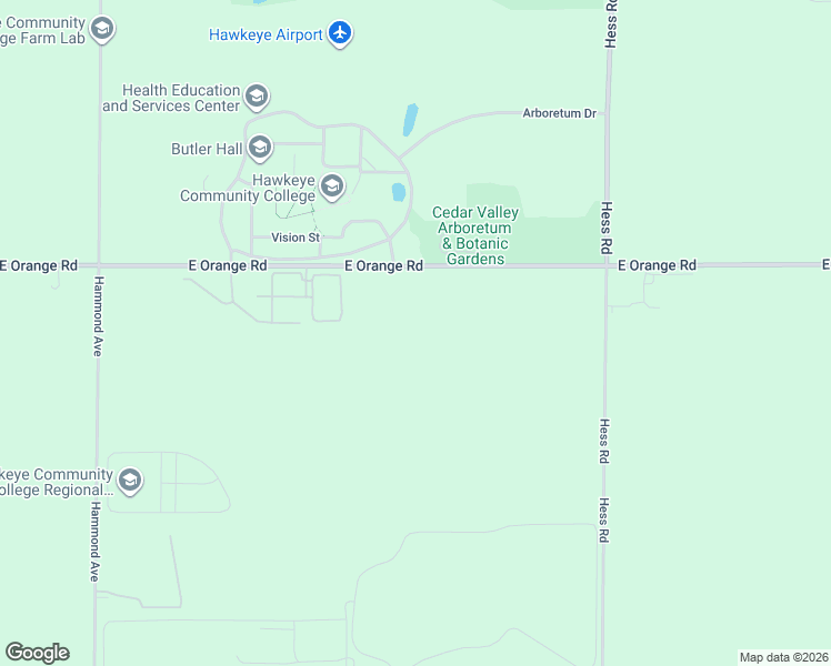 map of restaurants, bars, coffee shops, grocery stores, and more near 1724 East Orange Road in Waterloo