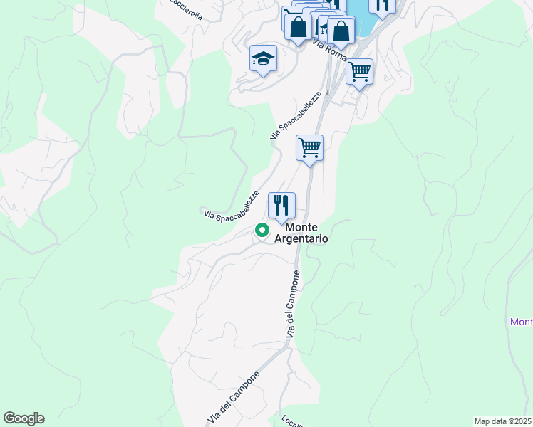 map of restaurants, bars, coffee shops, grocery stores, and more near in Monte Argentario