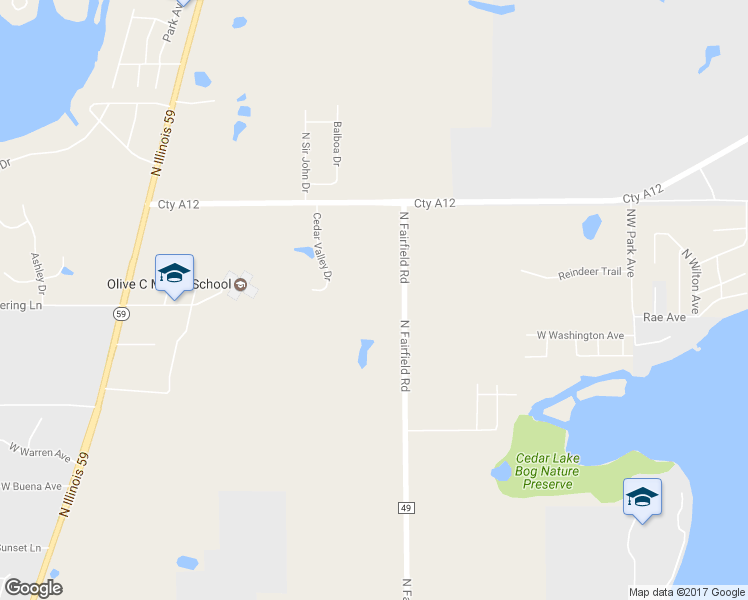 map of restaurants, bars, coffee shops, grocery stores, and more near 38792 North Fairfield Road in Lake Villa