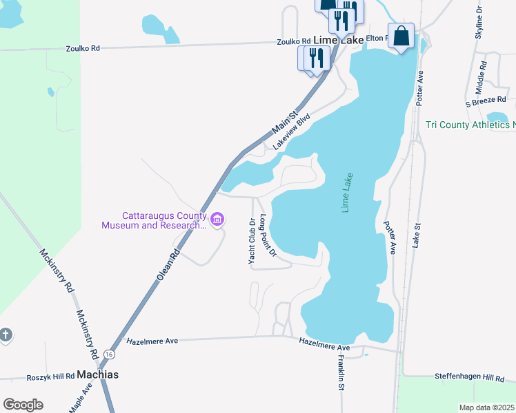 map of restaurants, bars, coffee shops, grocery stores, and more near 275 Broad Bay Circle in Machias