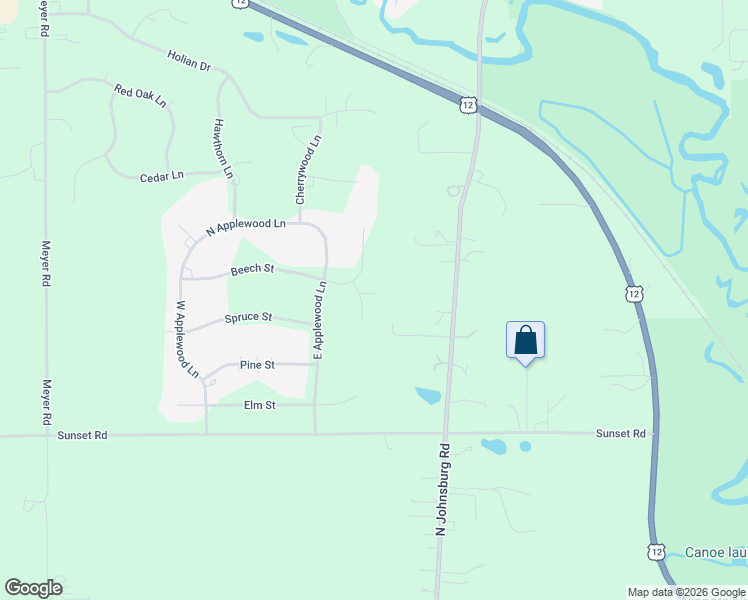 map of restaurants, bars, coffee shops, grocery stores, and more near 1405 Catalpa Court in Spring Grove