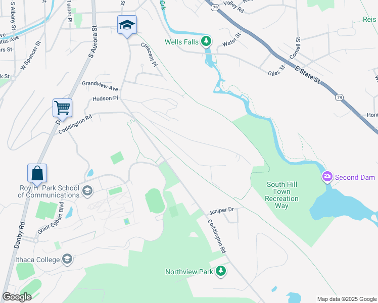map of restaurants, bars, coffee shops, grocery stores, and more near 144 Kendall Avenue in Ithaca