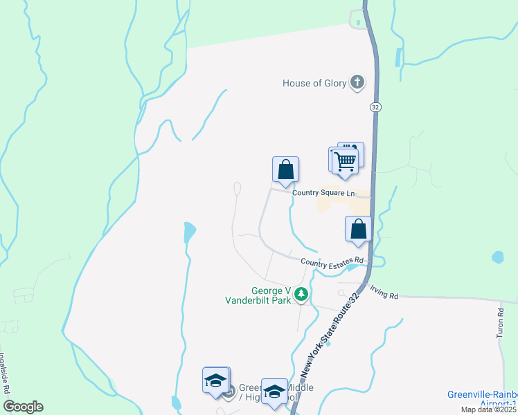 map of restaurants, bars, coffee shops, grocery stores, and more near 179 Country Estates Road in Greenville