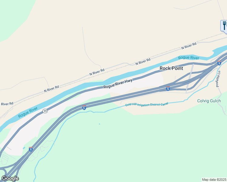 map of restaurants, bars, coffee shops, grocery stores, and more near 631 Rogue River Hwy in Gold Hill