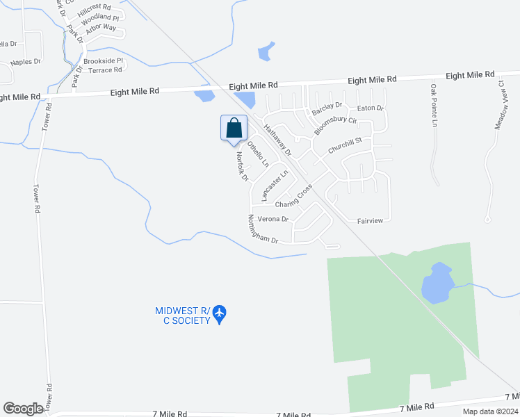 map of restaurants, bars, coffee shops, grocery stores, and more near 2983 Charing Cross in Northville
