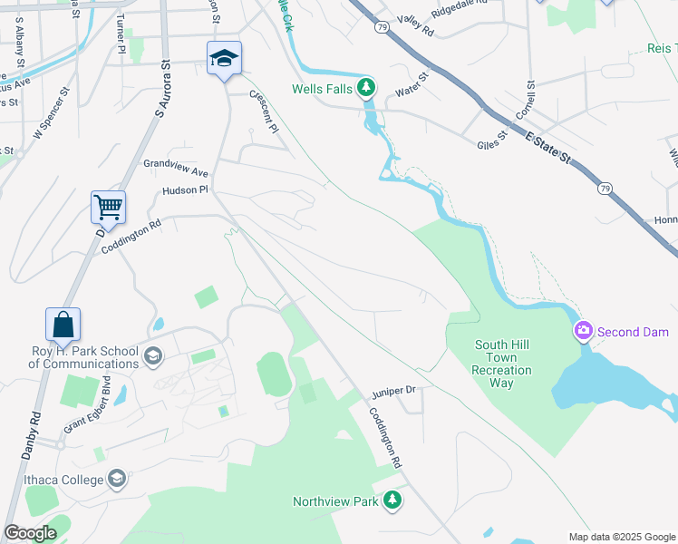 map of restaurants, bars, coffee shops, grocery stores, and more near 144 Kendall Avenue in Ithaca