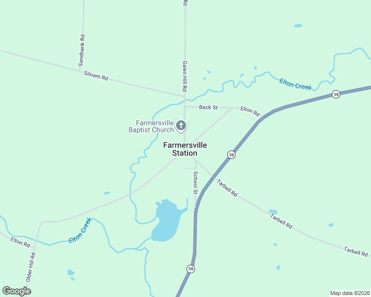 map of restaurants, bars, coffee shops, grocery stores, and more near in Farmersville Station