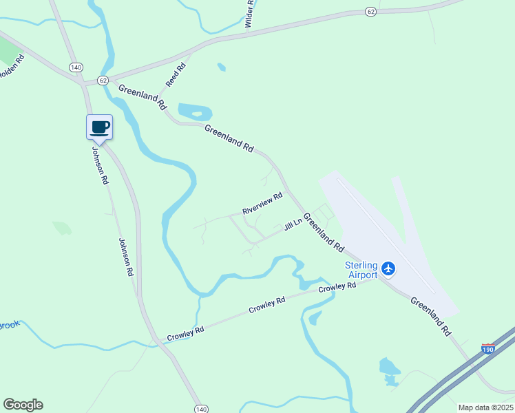 map of restaurants, bars, coffee shops, grocery stores, and more near 11 Riverview Road in Sterling