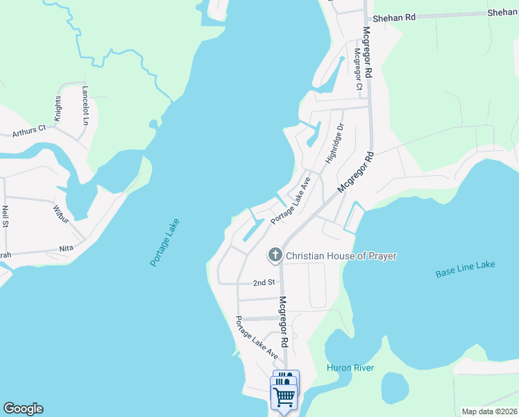 map of restaurants, bars, coffee shops, grocery stores, and more near 11865 Algonquin Drive in Pinckney