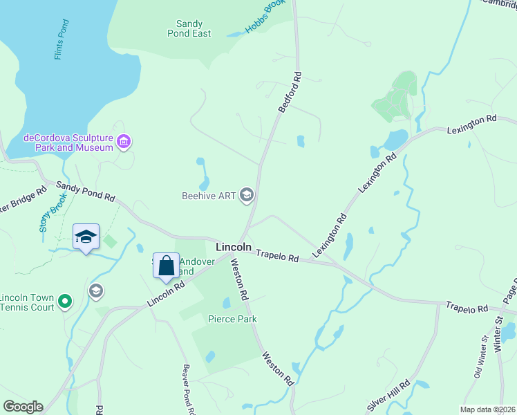 map of restaurants, bars, coffee shops, grocery stores, and more near 15 Bedford Road in Lincoln