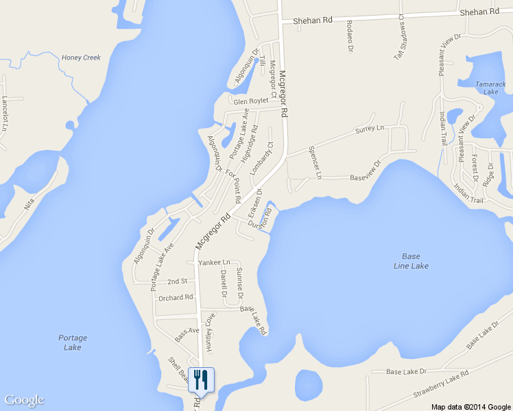 map of restaurants, bars, coffee shops, grocery stores, and more near 11806 Eriksen Dr in Pinckney