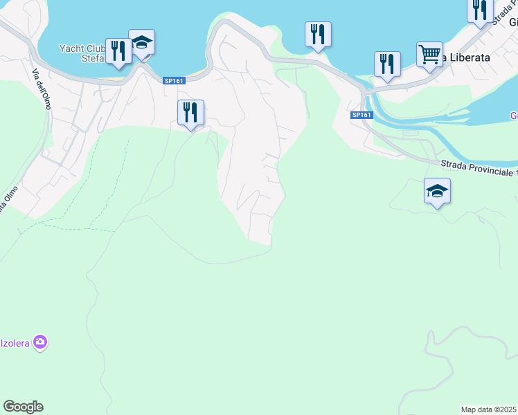 map of restaurants, bars, coffee shops, grocery stores, and more near 24-42 Via del Pianone Alto in Porto Santo Stefano
