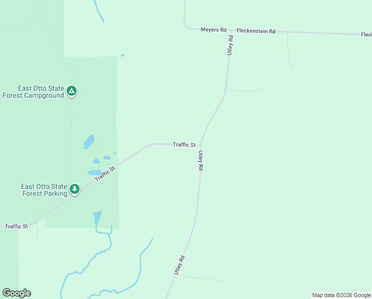 map of restaurants, bars, coffee shops, grocery stores, and more near 8101 Traffic Street in East Otto