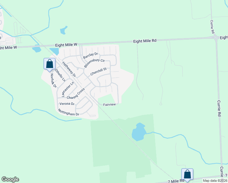 map of restaurants, bars, coffee shops, grocery stores, and more near 9576 Astor Court in Northville