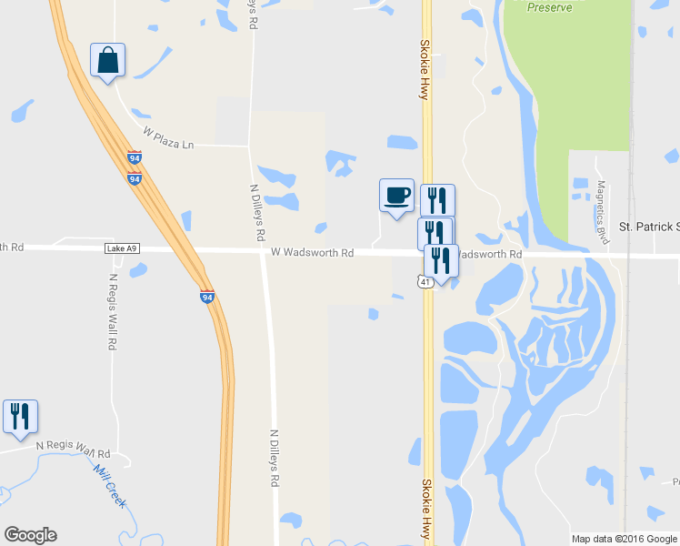 map of restaurants, bars, coffee shops, grocery stores, and more near 15955 West Wadsworth Road in Wadsworth