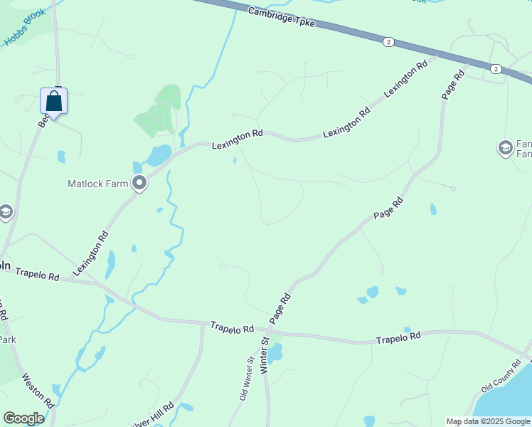 map of restaurants, bars, coffee shops, grocery stores, and more near 26 Old Farm Road in Lincoln