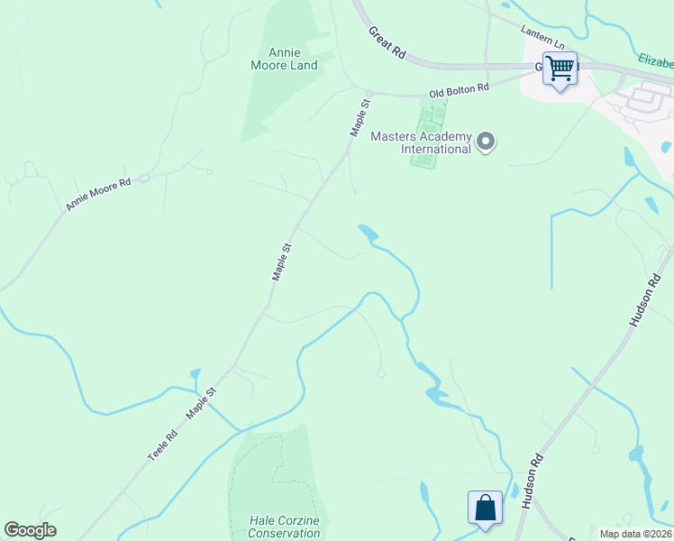 map of restaurants, bars, coffee shops, grocery stores, and more near 116 Maple Street in Stow