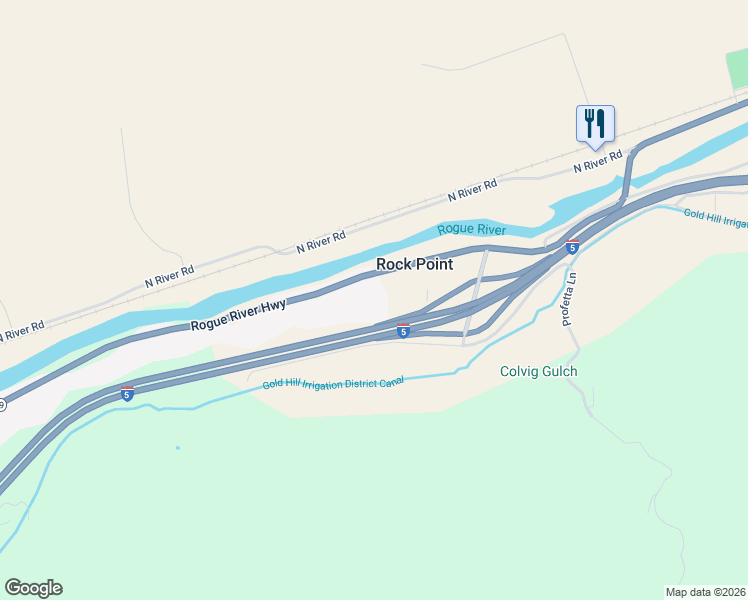 map of restaurants, bars, coffee shops, grocery stores, and more near 321 Rogue River Highway in Gold Hill