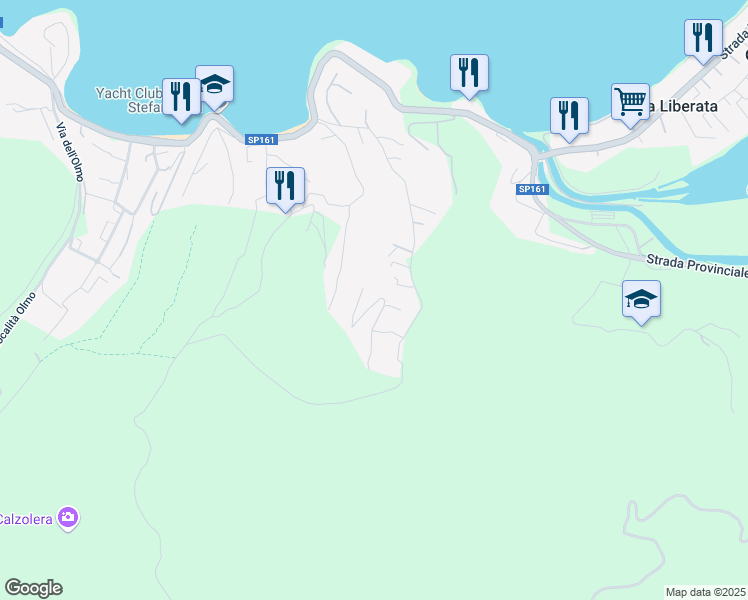map of restaurants, bars, coffee shops, grocery stores, and more near 42 Via del Pianone Alto in Porto Santo Stefano