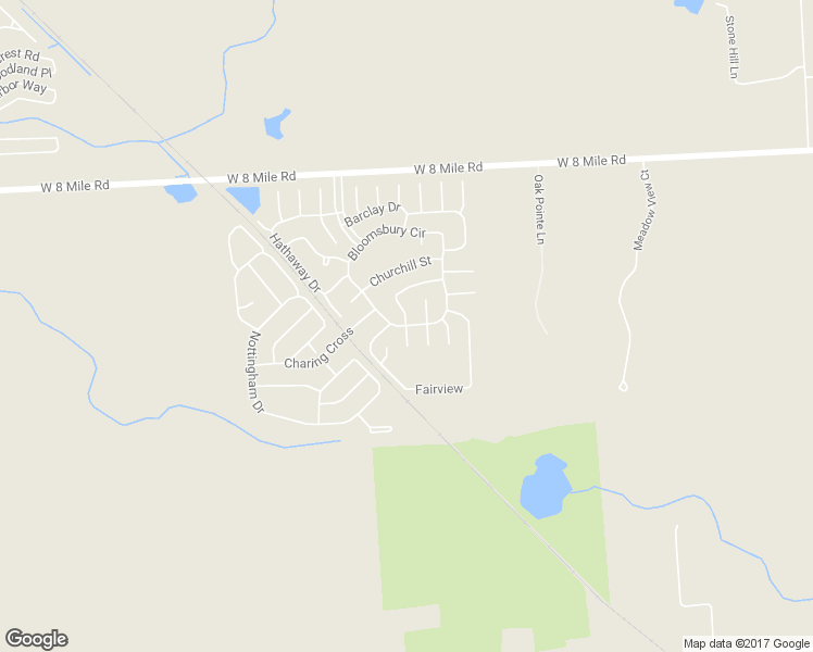 map of restaurants, bars, coffee shops, grocery stores, and more near 9898 Russell Court in Northville