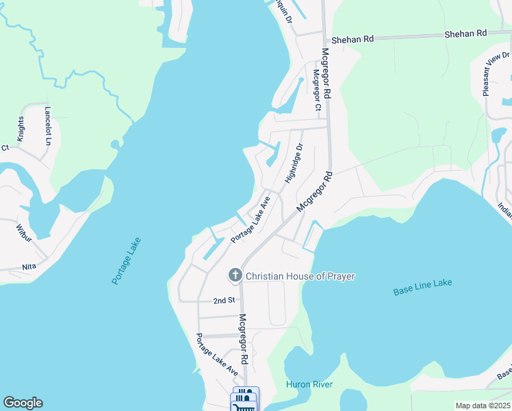 map of restaurants, bars, coffee shops, grocery stores, and more near 11744 Algonquin Drive in Pinckney