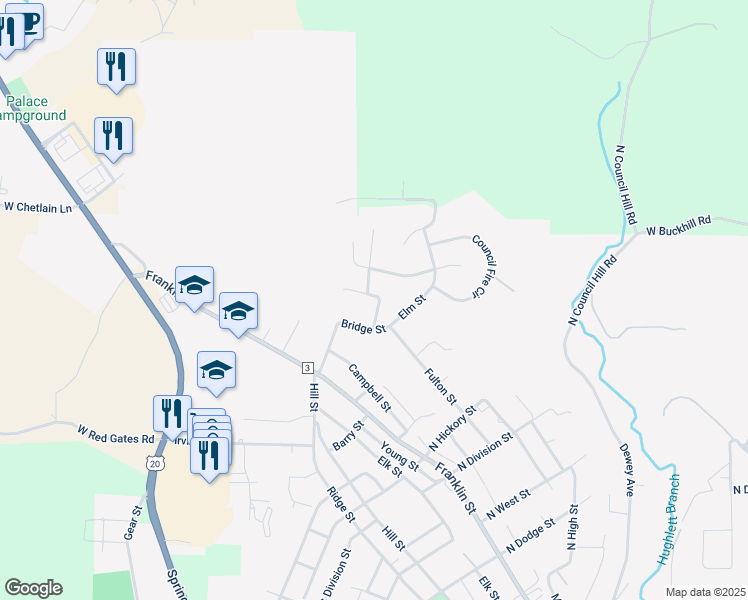 map of restaurants, bars, coffee shops, grocery stores, and more near 184 Blackhawk Drive in Galena