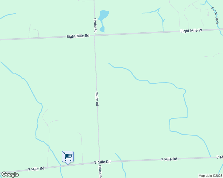 map of restaurants, bars, coffee shops, grocery stores, and more near 9540 Chubb Road in Northville