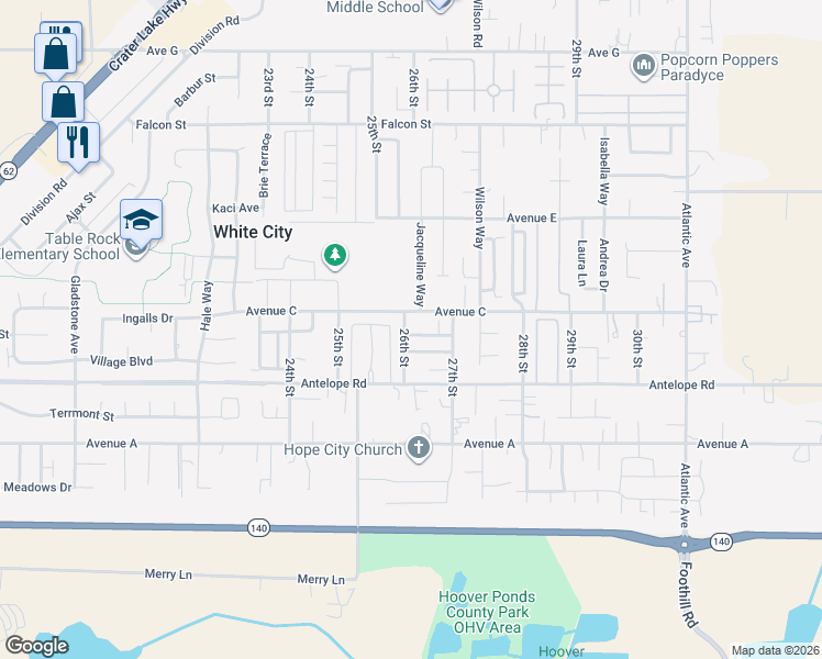 map of restaurants, bars, coffee shops, grocery stores, and more near 3400 Avenue C in White City