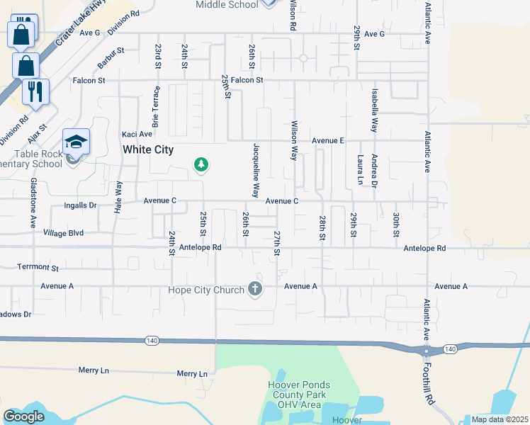 map of restaurants, bars, coffee shops, grocery stores, and more near 3400 Avenue C in White City