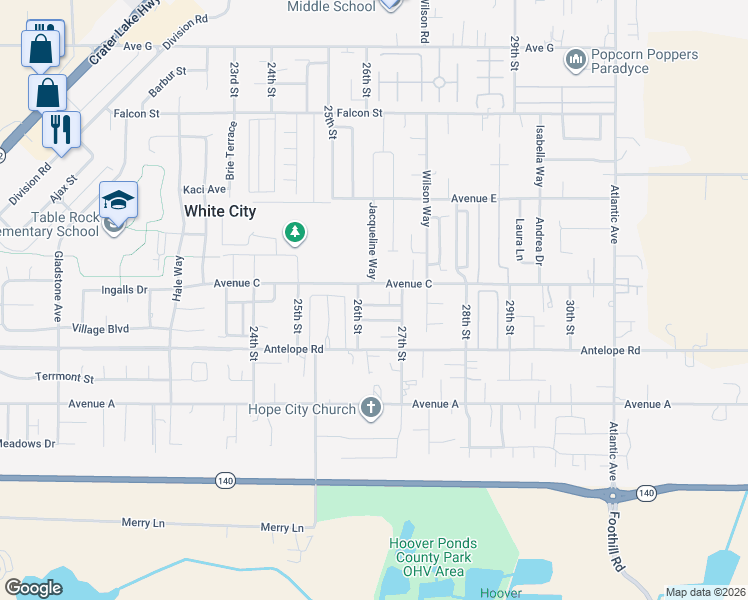 map of restaurants, bars, coffee shops, grocery stores, and more near 3400 Avenue C in White City