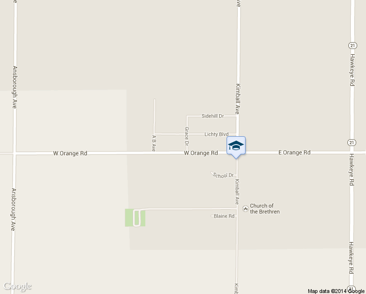 map of restaurants, bars, coffee shops, grocery stores, and more near 204 West Orange Road in Waterloo