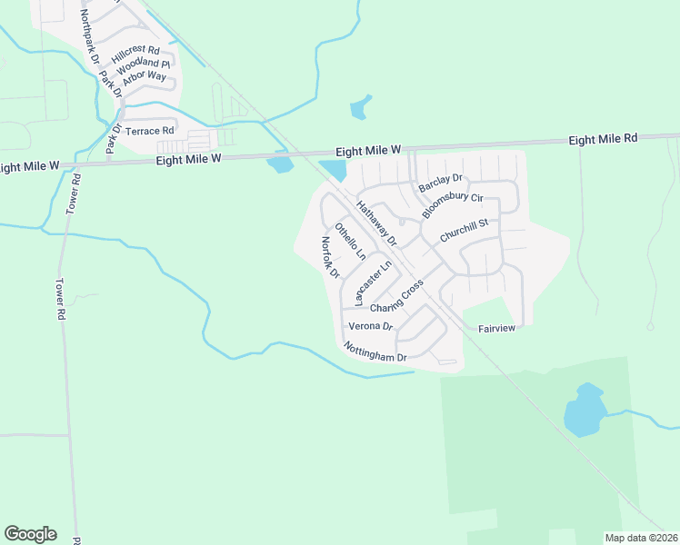 map of restaurants, bars, coffee shops, grocery stores, and more near 4618 Norfolk Drive in Northville
