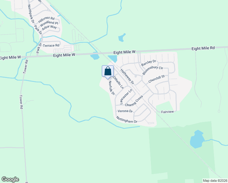 map of restaurants, bars, coffee shops, grocery stores, and more near 4618 Norfolk Drive in Northville
