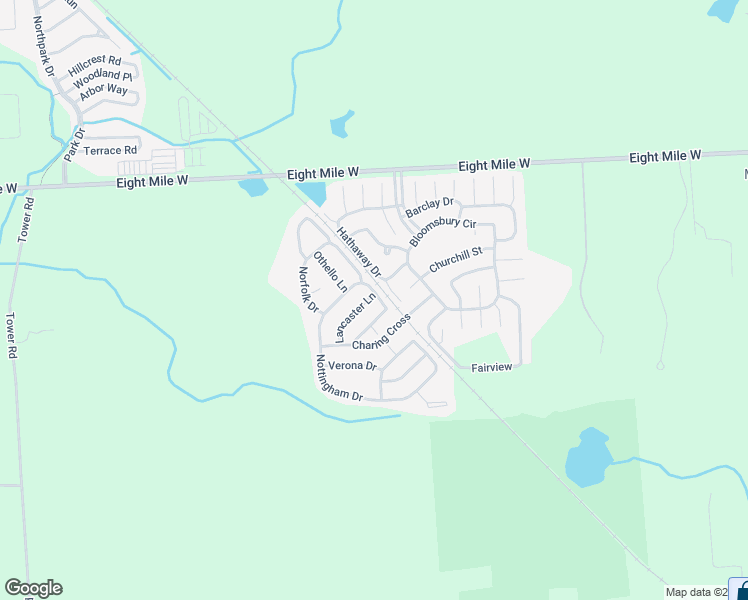 map of restaurants, bars, coffee shops, grocery stores, and more near 3280 Lancaster Lane in Northville