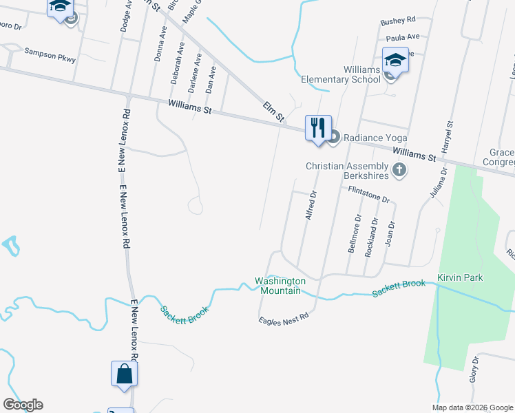 map of restaurants, bars, coffee shops, grocery stores, and more near 70 Stonehenge Road in Pittsfield