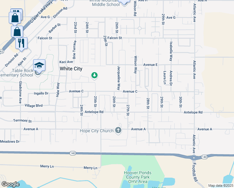map of restaurants, bars, coffee shops, grocery stores, and more near 3400 Avenue C in White City
