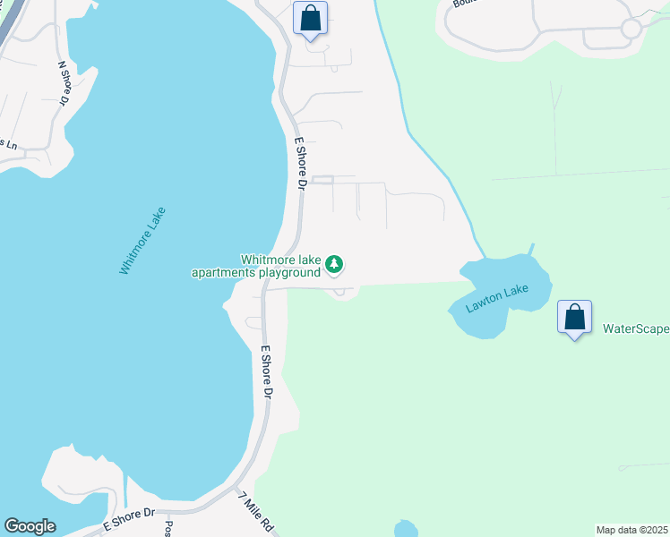 map of restaurants, bars, coffee shops, grocery stores, and more near 10070 Haley Lane in Whitmore Lake