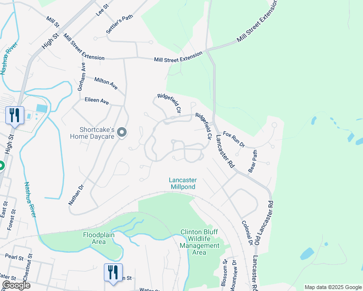 map of restaurants, bars, coffee shops, grocery stores, and more near 211 Ridgefield Circle in Clinton
