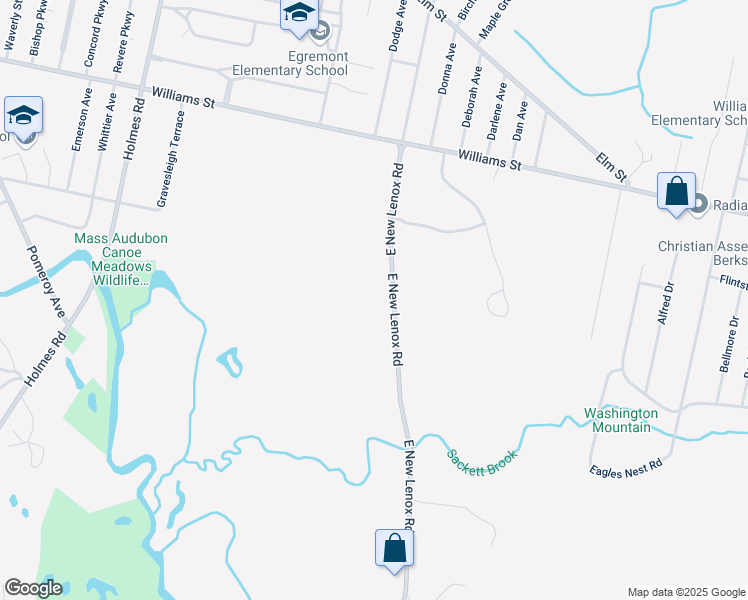 map of restaurants, bars, coffee shops, grocery stores, and more near 156 East New Lenox Road in Pittsfield