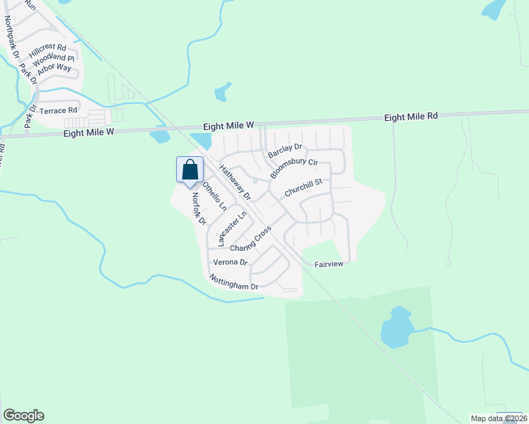 map of restaurants, bars, coffee shops, grocery stores, and more near 9692 Keynes Court in Northville