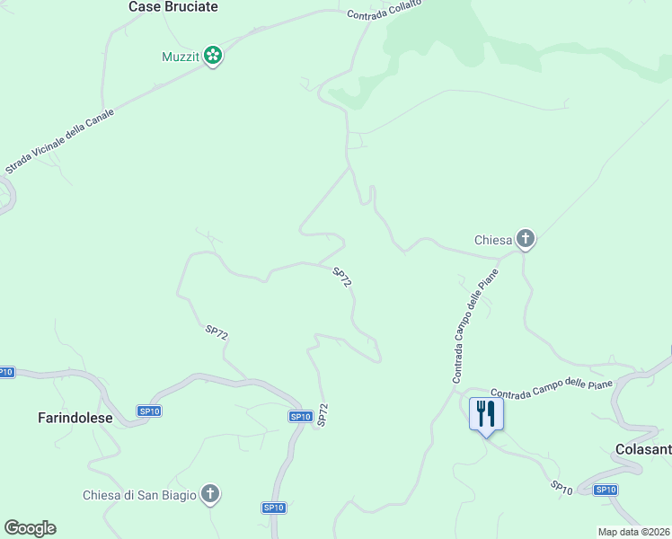 map of restaurants, bars, coffee shops, grocery stores, and more near Strada Provinciale 72 in Province of Pescara
